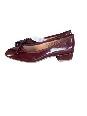 Time and Tru Burgundy Patent Low Block Heel Ballet Flats